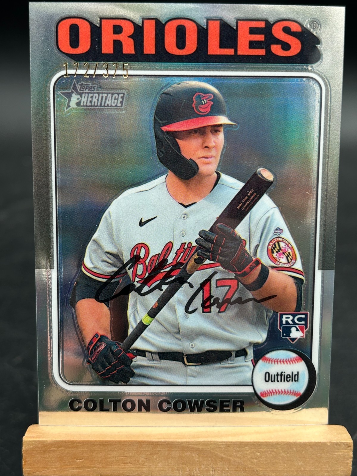 Colton Cowser 2024 Topps Heritage Chrome Silver /375 Rookie #388 Orioles