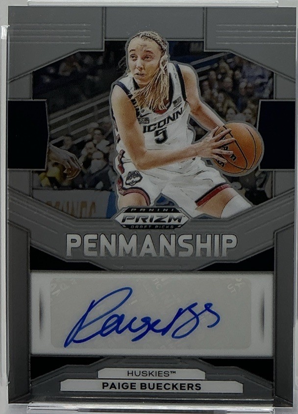 Paige Bueckers Rookie Auto PSA 9- 2024 Panini Prizm Draft Picks Penmanship-UConn view 5