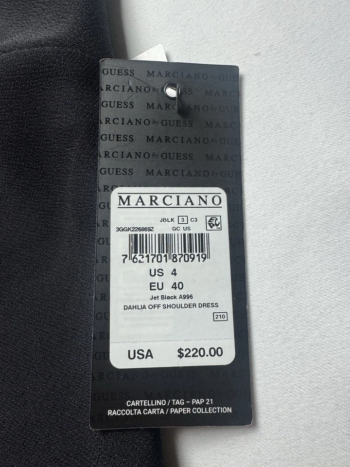 $220 Guess by Marciano Off Shoulder Black Dress Sz 4. (B.154) - Image 4 of 4