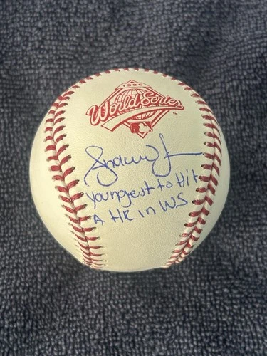 ANDRUW JONES SIGNED YOUNGEST TO HIT A HR IN WS 1996 WS BASEBALL JSA COA BRAVES