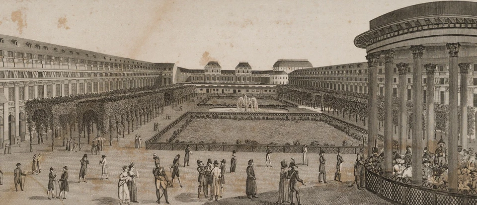 AUBERT (*1789) nach COURVOISIER (*1756), Vue du jardin de Palais Royal, KSt. - Bild 3 von 4