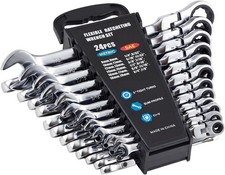 24-piece Sae Metric Flex-head Ratcheting Combination Wrench Set 72 Tooth 24-piece Sae Metric Flex-head Ratcheting Combination Wrench Set 72 Tooth