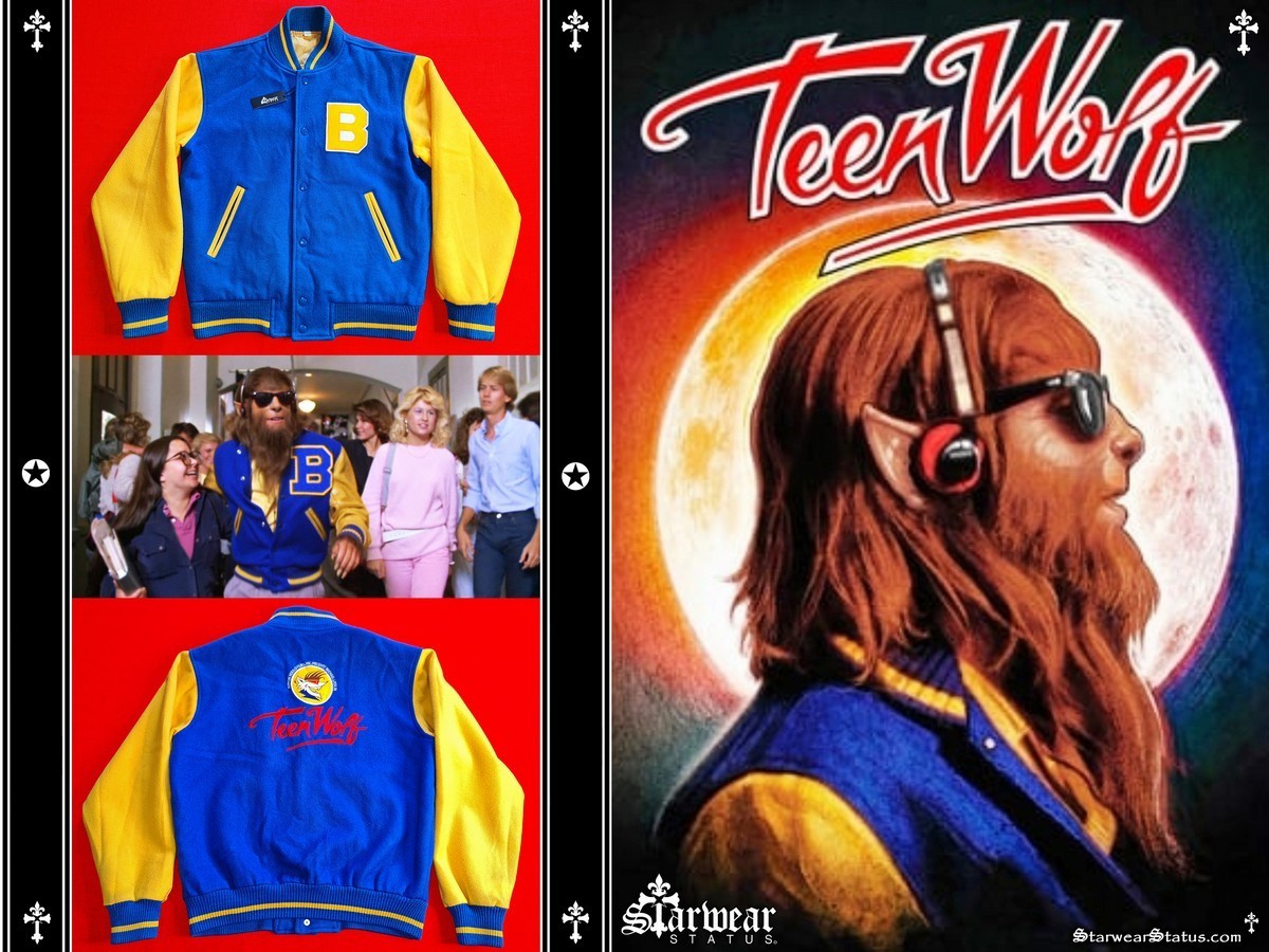 🔥80s TEEN WOLF Cast Crew Movie Promo Letterman Jacket M - MICHAEL