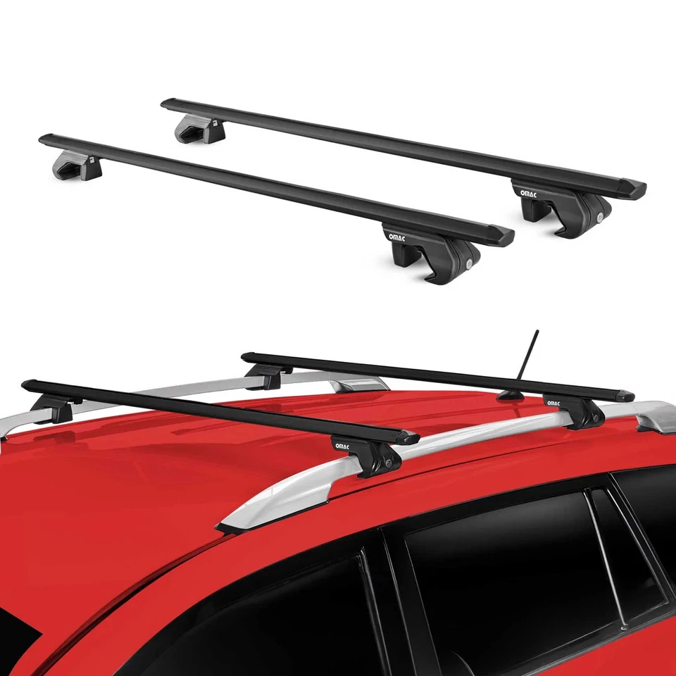 Fits Lincoln MKX 2010-2015 Roof Rack Cross Bars Black Luggage Carrier 2 Pcs - Imagem 2 de 4