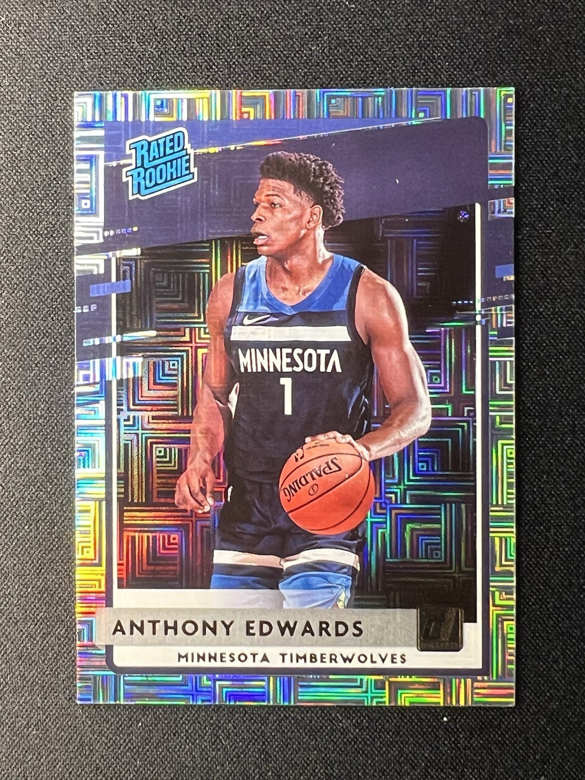 ❤️‍🔥 ANTHONY EDWARDS Rookie Donruss 🌈 CHOICE SILVER MOJO PRIZM 201 Rare SP 🏀