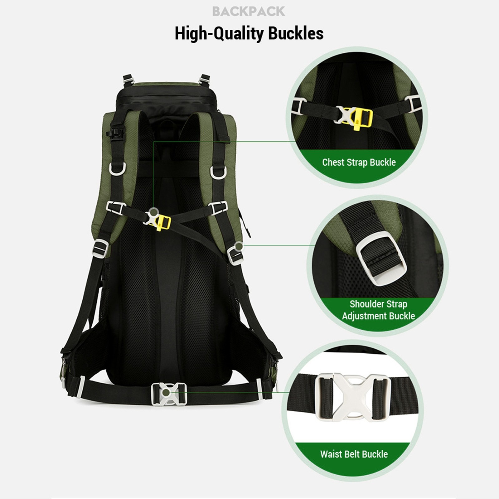 Waterproof Backpacking Mountaineering Backpack 60L Hiking Backpack Large Capacit