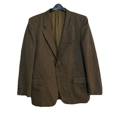 Valentino Men’s Brown Tweed Checked Blazer Jacket Size M Single Breast Designer