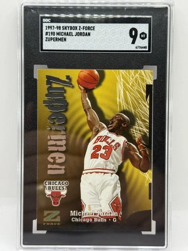 Michael Jordan Card 1997-98 SkyBox Z-Force #190 PSA 9