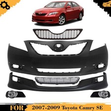 Front Bumper Cover Primed Plastic Fog Lights Kit For 2007-2009 Toyota Camry Se