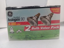 : GE Floodlight Halogen 90W PAR38 Outdoor Flood Light Bulbs 2-Pack 1310 Lm 6000H