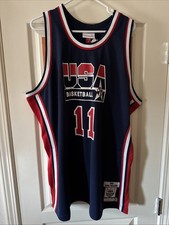 Karl Malone 1992 Dream Team USA Mitchell & Ness Road Blue Sz 52 NWT