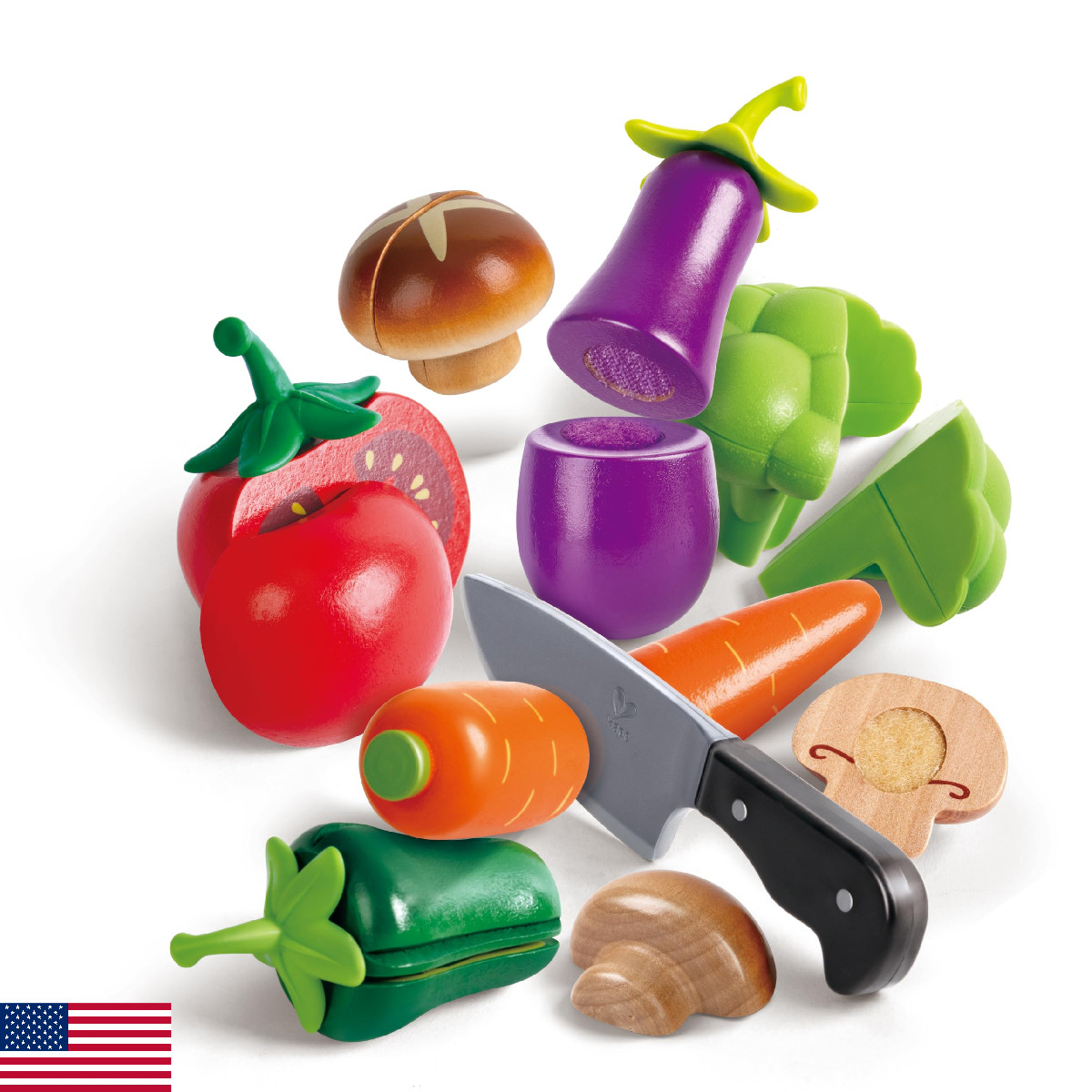 Hape Garden Vegetables | Wooden Cooking Accessories for Kids