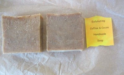 Old Fashioned Handmade Lye Soap Hydrating Super-fatted 3%  NATURAL Coffee/ Cocoa