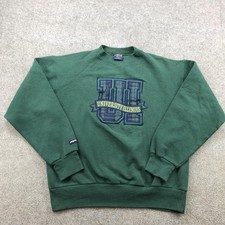 Vintage Illinois Fighting Illini Sweatshirt Mens Large Green NCAA Jansport 90s