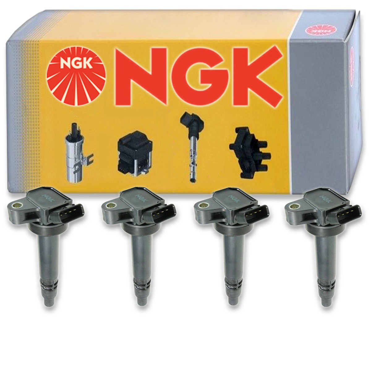 4 pc NGK 48966 U5068 Ignition Coils for UF314 UF-314 IC444 GN10333 E344 nq