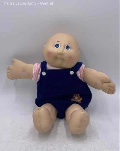 Cabbage Patch Kids Blue Eyes Bald Head Removable Clothes Baby Doll