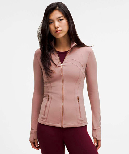 lululemon Define Jacket Nulu Full Zip Slim Fit Pink Size 6 Thumbholes Pockets