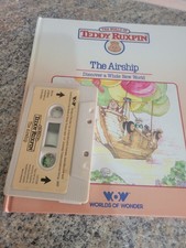 Vintage Teddy Ruxpin Book  Cassette Tape Worlds of Wonder WOW The AIRSHIP 1986