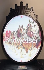 Budweiser Clydesdale Horses Holiday Ornament LED Beer Sign 24x16.5” - BNIB!