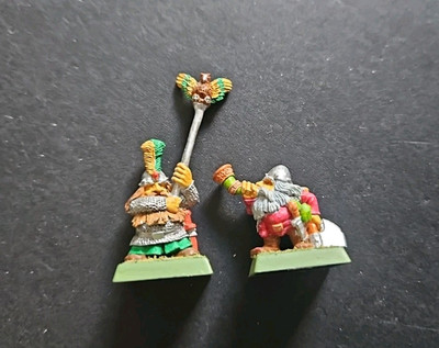 Warhammer Fantasy Alte Welt Zwergenkommando Standarte und Musiker Marauder bemalt
