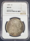 1885-P US Morgan Silver Dollar - NGC Graded MS 63