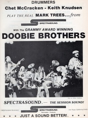 1980 Print Ad Spectrasound Drums w Chet McCracken Keith Knudsen Doobie Brothers