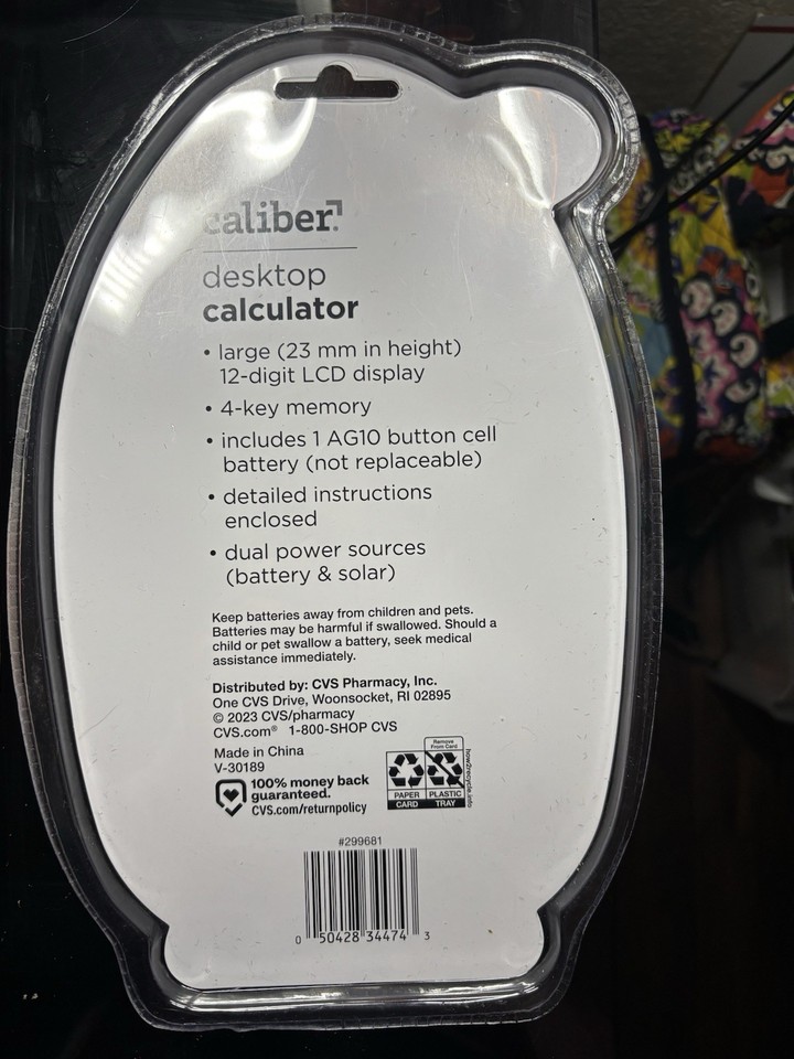 Caliber 12 Digit LCD Display Desktop Calculator Black -New Sealed | eBay
