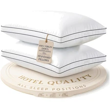 Durable and Soft Down Alternative Pillows - Standard Size for Ultimate Comfort