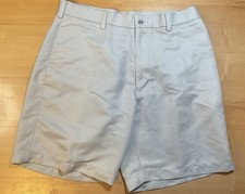 Men s Roundtree Yorke Beige Chino Shorts Pockets Easy Care Size 34