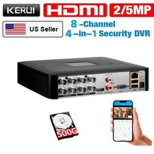 KERUI 4 IN 1 Universal 8CH Security DVR Recorder For Surveillance Camera+500GHDD