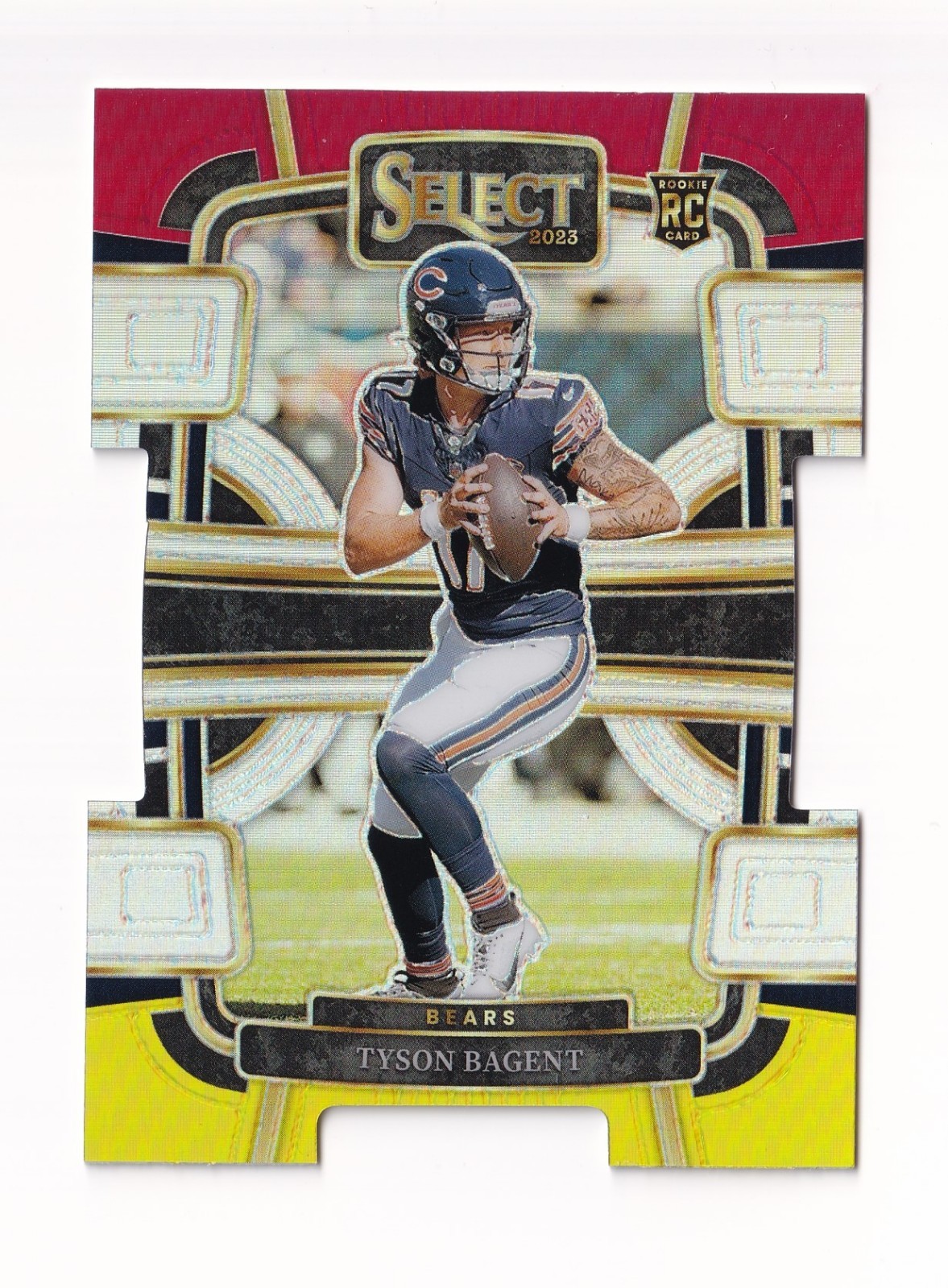 2023 Panini Select Red and Yellow Prizms Die Cuts #18 Tyson Bagent