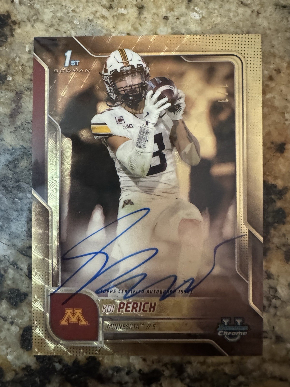 Koi Perich 2025 Bowman Chrome University 1st Superfractor 1/1 Auto Minnesota