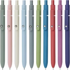 FIOVER Gel Pens,10pcs 0.5mm Quick Dry Black Ink Fine Point Smooth Writing Pens H