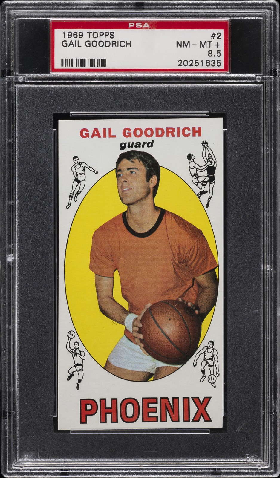 1969 TOPPS #2 GAIL GOODRICH PSA 8.5