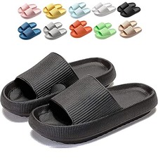 Super Comfy Soft Foam Slides Non Slip Shower Bathroom Slides Super Soft Blac