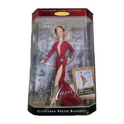 Barbie Doll Marilyn Monroe Gentlemen Prefer Blondes Mattel 1997 Red Pink collect