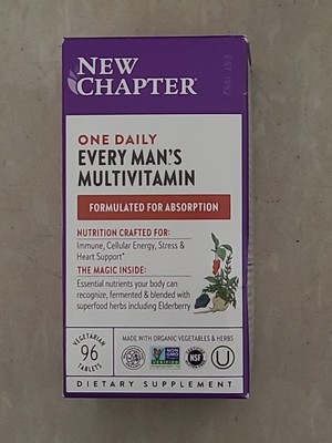 New Chapter Every Man's One Daily Multivitamin 96 Vegan Tablets Expiration 05/26