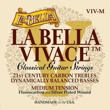 LaBella VIV-M La Bella Vivace Fluorocarbon Classical Guitar Strings   Medium Ten