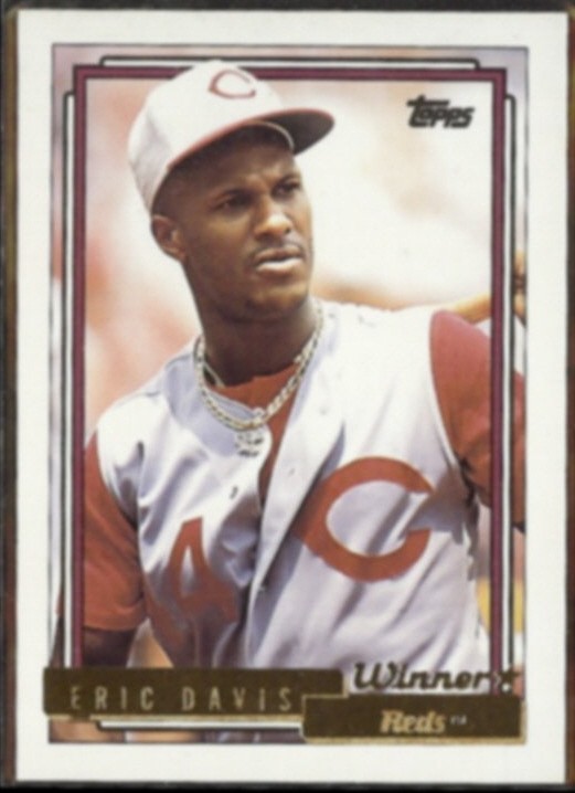 ERIC DAVIS 1992 Topps GOLD Winner Insert #610.  REDS