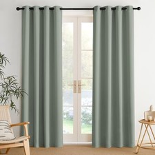 Room Darkening Curtains 84 inches Long, 52"W x 84"L Pack of 2 Sage Green
