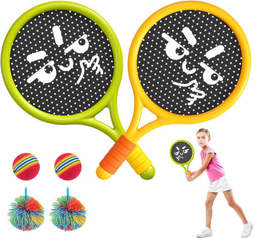 2 Pz Racchetta Da Spiaggia Tennis in Plastica,Racchetta Da Tennis Divertente Con - Foto 11 di 12