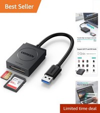 Compact USB 3.0 Card Reader - Quick Transfers for SD Micro SD Cards