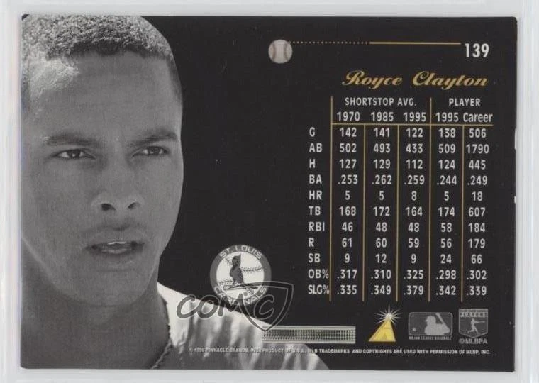 1996 Pinnacle Aficionado Artist's Proof Royce Clayton #139 - Image 2 of 2