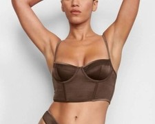 SKIMS Satin Stretch Corset Top Cocoa Women's Small - NEW