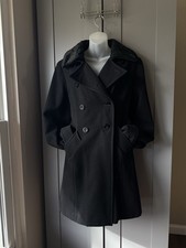 Donnybrook Wool Coat Women s Size 10 Black Double Breasted Peacoat