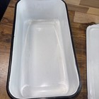 Vintage Large White and Black Enamelware Dish W/Lid 14x7.75x4.5 — photo 5