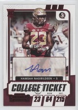 2021 Contenders Draft Picks College Game Ticket Red Hamsah Nasirildeen Auto 6f8