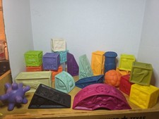 Huge Lot Of 23 Silicone Stacking Blocks Set Baby Toy Solving Vinyl Rubber Stack