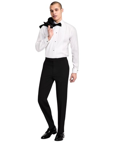 Nautica, Nautica Mens Modern Fit Tuxedo Pants 47 X 32 Black NAS5T00NADA