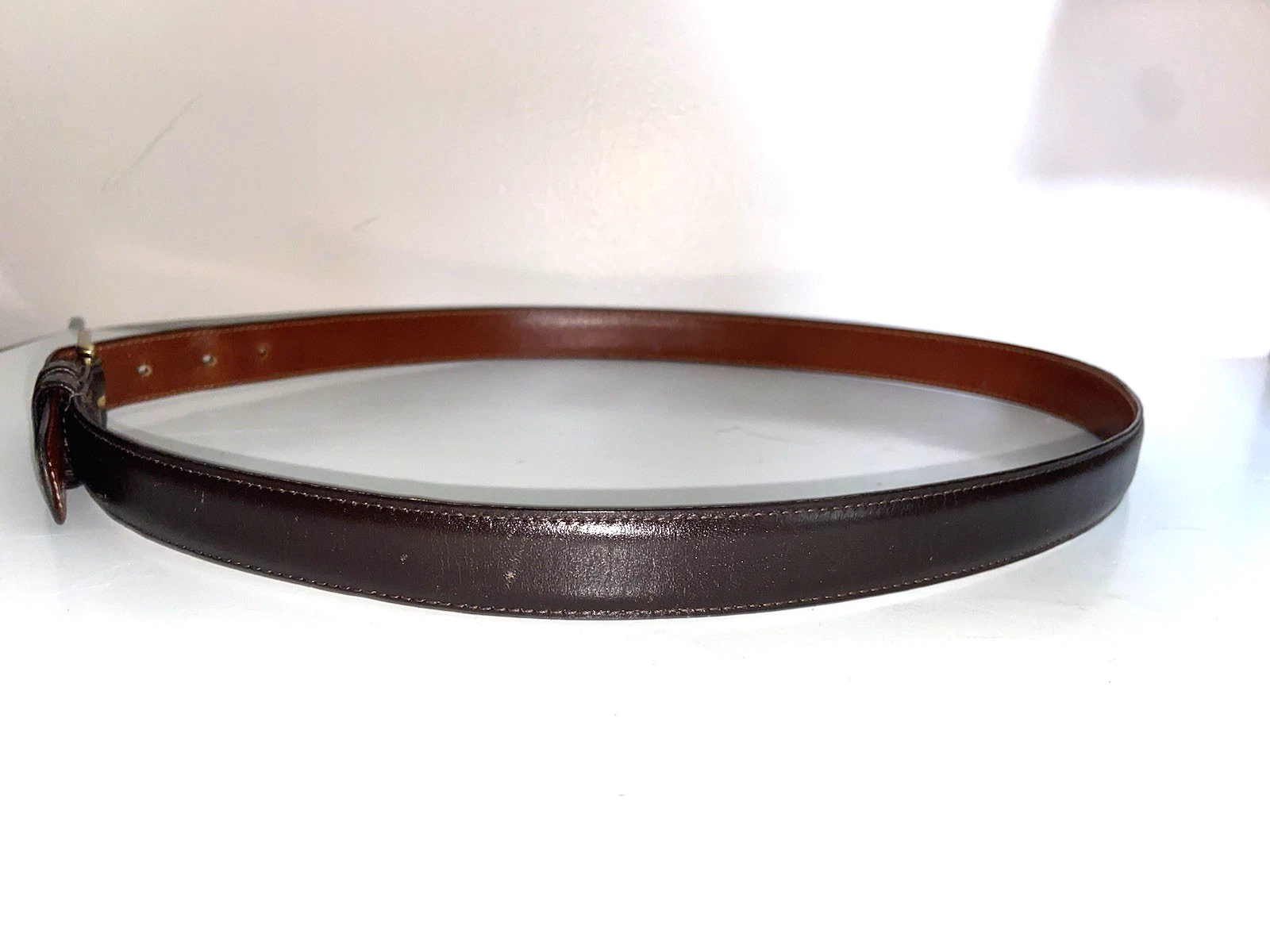 Cintura abito Coach in pelle di mucca brunita moka 5700 taglia 36 90